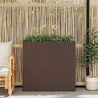 vidaXL Odlingslåda upphöjd med 4 krukor konstrotting brun