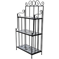 vidaXL Växtställ svart vit mosaik