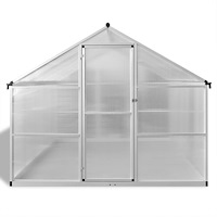 vidaXL Växthus i förstärkt aluminium med basram 7,55 m²