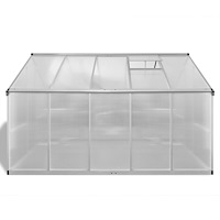 vidaXL Växthus i förstärkt aluminium med basram 7,55 m²