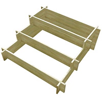 vidaXL Odlingslåda 3 nivåer 90x90x35 cm impregnerat trä