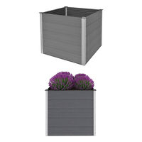 vidaXL Odlingslåda upphöjd WPC 100x100x91 cm grå