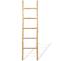 vidaXL Handduksstege med 5 pinnar bambu 150 cm