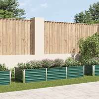 vidaXL Odlingslåda upphöjd galvaniserat stål 240x80x45 cm grön