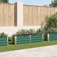 vidaXL Odlingslåda upphöjd galvaniserat stål 160x40x45 cm grön