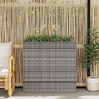 vidaXL Odlingslåda upphöjd med 4 krukor konstrotting vit