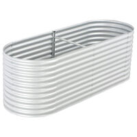 vidaXL Odlingslåda upphöjd galvaniserat stål 240x80x81 cm silver
