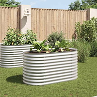 vidaXL Odlingslåda upphöjd galvaniserat stål 160x80x81 cm silver