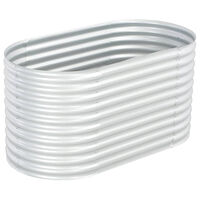 vidaXL Odlingslåda upphöjd galvaniserat stål 160x80x81 cm silver