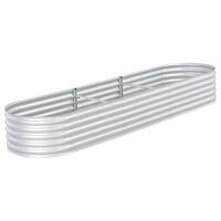 vidaXL Odlingslåda upphöjd galvaniserat stål 320x80x44 cm silver