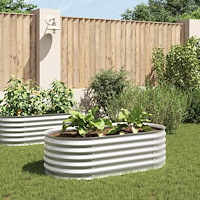 vidaXL Odlingslåda upphöjd galvaniserat stål 160x80x44 cm silver