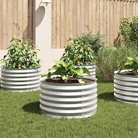 vidaXL Odlingslåda upphöjd galvaniserat stål 80x80x44 cm silver