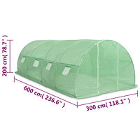vidaXL Växthus 18m² 600x300x200 cm