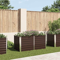 vidaXL Upphöjd odlingslåda brun 160x80x77 cm galvaniserat stål