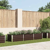 vidaXL Odlingslåda upphöjd brun 240x80x45 cm galvaniserat stål