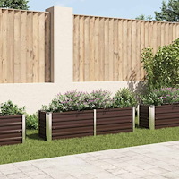 vidaXL Odlingslåda upphöjd brun 160x40x45 cm galvaniserat stål