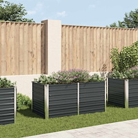 vidaXL Upphöjd odlingslåda antracit 160x80x77 cm galvaniserat stål