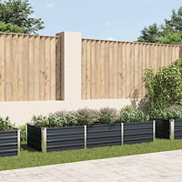 vidaXL Odlingslåda upphöjd antracit 240x80x45 cm galvaniserat stål