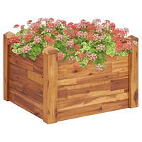 vidaXL Blomlåda upphöjd 60x60x44 cm massivt akaciaträ