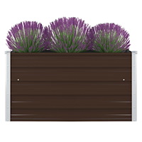 vidaXL Odlingslåda 100x100x45 cm galvaniserat stål brun