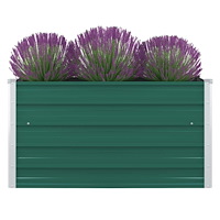 vidaXL Odlingslåda 100x100x45 cm galvaniserat stål grön