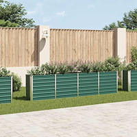 vidaXL Upphöjd odlingslåda 320x40x77 cm galvaniserat stål grön