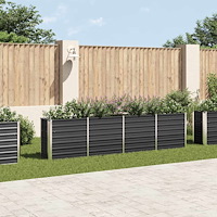 vidaXL Upphöjd odlingslåda 320x40x77 cm galvaniserat stål antracit