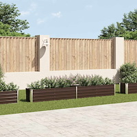 vidaXL Odlingslåda upphöjd galvaniserat stål 320x40x45 cm brun