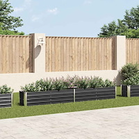 vidaXL Odlingslåda upphöjd galvaniserat stål 320x40x45 cm antracit