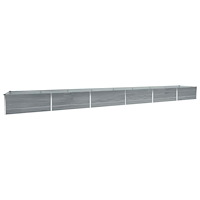 vidaXL Odlingslåda upphöjd galvaniserat stål 600x80x45 cm grå