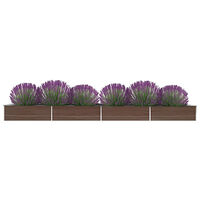 vidaXL Odlingslåda upphöjd galvaniserat stål 600x80x45 cm brun