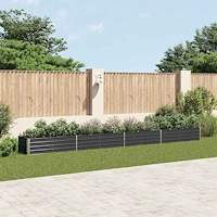 vidaXL Odlingslåda upphöjd galvaniserat stål 600x80x45 cm antracit