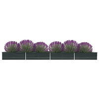 vidaXL Odlingslåda upphöjd galvaniserat stål 600x80x45 cm antracit