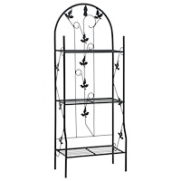 vidaXL Växtstöd 3 hyllor svart 52x28x128 cm järn