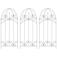 vidaXL Växtstöd 3 st svart 40x100 cm järn