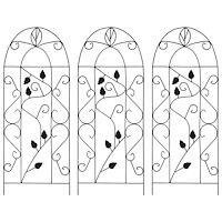 vidaXL Växtstöd 3 st svart 40x100 cm järn