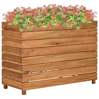 vidaXL Blomlåda upphöjd 100x40x72 cm återvunnet teakträ och stål