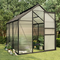 vidaXL Växthus antracit aluminium 3,61 m³