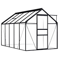vidaXL Växthus antracit aluminium 5,89 m²