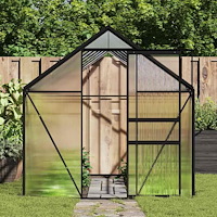 vidaXL Växthus med basram antracit aluminium 8,17 m²