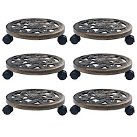 vidaXL Blomvagnar 6 st brons 30 cm plast