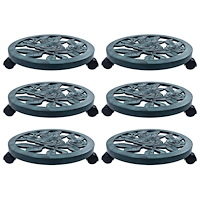 vidaXL Blomvagnar 6 st grön 38 cm plast