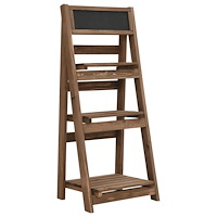 vidaXL Växtställ 3 våningar med griffeltavla 40x30x90 cm granträ