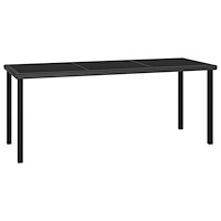vidaXL Trädgårdsbord svart 180x70x73 cm konstrotting