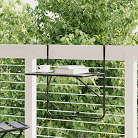 vidaXL Balkongbord svart 60x40 cm stål