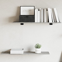 vidaXL Hyllplan 4 st betonggrå 80x20x1,5 cm konstruerat trä