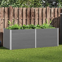 vidaXL Odlingslåda upphöjd 150x100x91 cm WPC grå