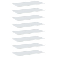 vidaXL Hyllplan 8 st vit högglans 80x40x1,5 cm konstruerat trä