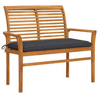 vidaXL Trädgårdsbänk med antracit dyna 112 cm massiv teak