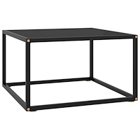 vidaXL Soffbord svart med svart glas 60x60x35 cm